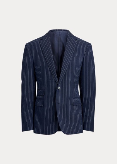 Cazadoras Ralph Lauren Hombre Azul Marino / Creme - Gregory Pinstripe - DPZLM9806